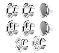 8 Pcs Round Overflow Drain Cover, Bathroom and Kitchen Sink Trim Rings for Vanity Basins, Durable and Stylish Overflow Caps for a Tidy and Functional Look