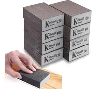 8 Pcs Sanding Blocks,Sanding Sponges with 6 Grits (36,60,80,100,120,150,180,220) Coarse/Medium/Fine/Superfine Wet and Dry Dual-use Abrasive Pads, Washable and Reusable Sandpaper for Wood Walls Meta