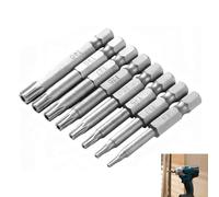 8 Pcs Screwdriver Bits Set, Magnetic Security Hex Bit Set, S2 Alloy Steel Security Star Bit Kit T8 T10 T15 T20 T25 T27 T30 T40, 50mm Power Drill Driver Bits with 1/4 Inch Hex Shank