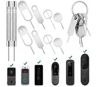 8 Pcs Security Pin Key Release Removal Tool Compatible with Arlo Video Doorbell, Eufy Video Doorbell & Nest Video Doorbell, with 2 Doorbell Removal Pins and A Key Ring (4 Styles, B Combination)