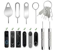 8 Pcs Security Pin Key Release Removal Tool Compatible with Arlo Video Doorbell, Eufy Video Doorbell and Nest Video Doorbell,with 2 Doorbell Removal Pins and A Key Ring(4 Styles)