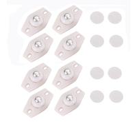 8 Pcs Self Adhesive Caster Wheels, Mini Stainless Steel Paste Swivel Castor Wheels, Universal Small Castor for Trash Cans, Storage Boxes, Small Furniture (White)