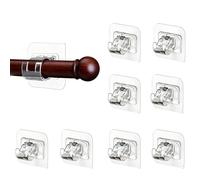 8 PCS Self-Adhesive Curtain Hooks Curtains Rod Brackets Adjustable Curtain Hooks,No Drill Quick Installation Applicable for Bedroom Kitchen Bathroom