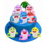 8 Pcs Shark Mini Figures Set - Shark Cake Toppers & Decorations for Family Baby Shower Birthday Party