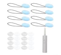 8 Pcs Sheet Clip Set with Anti Slip Buckles and Crochet Hook for Fixing and Holding Bed Sheets and Quilts in Place Without Needle or Sewing (Blue)