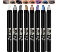 8 PCS Shimmer Cream Eyeshadow Stick Set - Waterproof Long Lasting Eye Shadow Pencils, Highly Pigmented Blendable Makeup Sticks for Smoky, Gradient, Highlight and Everyday Eye Looks for Women