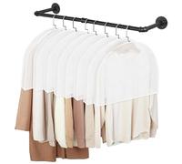 8 Pcs Shoulder Cover, 24 x 12 x 2 Inches Garment Covers,Shoulder Covers for Hanging Clothes, Plastic Clothes Dust Cover for Hanging Suit, Coats, Jackets, Dress Closet Storage