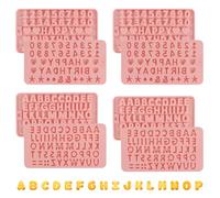 8 Pcs Silicone Alphabet Letter and Number Chocolate Moulds, Silicone Mould