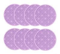 8 Pcs Silicone Coasters Set 10 cm Round Non-Slip Drink Cup Mats Heat Resistant Washable Table Protectors for Coffee Tea Kitchen Bar Home Use (Purple)