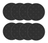 8 Pcs Silicone Coasters Set 10 cm Round Non-Slip Drink Cup Mats Heat Resistant Washable Table Protectors for Coffee Tea Kitchen Bar Home Use (Black)
