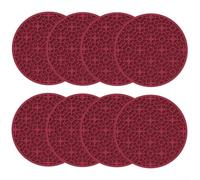 8 Pcs Silicone Coasters Set 10 cm Round Non-Slip Drink Cup Mats Heat Resistant Washable Table Protectors for Coffee Tea Kitchen Bar Home Use (Red)