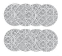 8 Pcs Silicone Coasters Set 10 cm Round Non-Slip Drink Cup Mats Heat Resistant Washable Table Protectors for Coffee Tea Kitchen Bar Home Use (Gray)