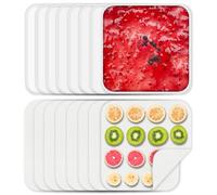 8 Pcs Silicone Food Dehydrator-Trays with Edge, 8 Pcs Mesh Dryer Mats,Reusable Non Stick Silicone Dehydrator Sheets (11x 11in) for Liquids,Fruit Leather,Herbs,Meat and Yogurt