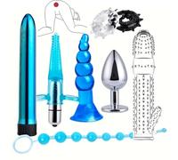 8 Pcs Silicone Hip Trainer Accessory With A Stainless Steel Hip Trainer，8 Different Shapes Design，Couple Gift（Blue）