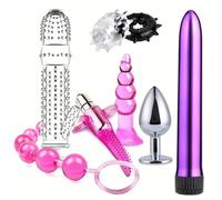 8 Pcs Silicone Hip Trainer Accessory With A Stainless Steel Hip Trainer，8 Different Shapes Design，Couple Gift（Pink）
