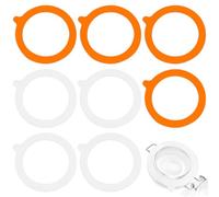 8 PCS Silicone Jar Gaskets Seals Replacement, 3.74in Leakproof Airtight Seals Replacement Rings for Regular Mouth Glass Jars, White and Orange