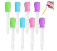 8 Pcs Silicone Liquid Droppers Pipettes Dropper, 5ML Plastic Eye Dropper Pipettes for Science Experiments Gummy Making Kitchen Candy Oil