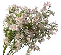 8 Pcs Silk Flowers with Long Stems Artificial Flower for Tall Vase 26.4'' Light Pink Artificial Flowers Bouquet UV Resistant Plastic Plants for Home Wedding Indoor Outdoor Decoration