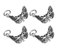 8 Pcs Silver Butterfly Charms For Jewelry Crafting, Sterling Silver Diy Accessories, Vintage & Polished Designs