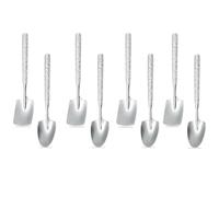 8 PCS Silver Coffee Spoon, Square Dessert Spoons, Multi-Purpose Premium Stainless Steel Spoons Suitable for Milk, Beer, Tea, Ice Cream, Cake