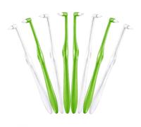 8 Pcs Single Tufted Orthodontic Toothbrushes, Slim Interdental Toothbrush | Slim angled-tip for deep gap cleaning, for brace wearers, wisdom teeth, implant and daily oral care，green、white
