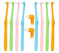 8 Pcs Single Tufted Toothbrush Tuft Toothbrush, Slim Interspace Toothbrushes Interdental Brushes for Detail Cleaning Orthodontic Braces(Pointed+Flat)