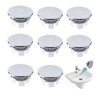 8 pcs Sink Overflow Ring, Round Hole Trim Chrome Overflow Cover Rings Hole Insert in Cap Hollow Ring Triangle for Hole Diameter Replacement Ceramic Pots for Home,Sink,Bathroom,Kitchen
