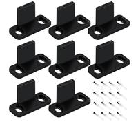 8 Pcs Sliding Closet Door Floor Guide Floor Mounted Door Bottom Guide Sliding Barn Door Guides Plastic Track Guide Hardware for Sliding Doors Including Pocket with Screws and Bypass(Black)