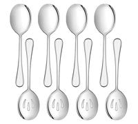 8 Pcs Slotted Spoon & Serving Spoons Set, Stainless Steel Serving Utensils, Cooking Salad Serving Spoons for Kitchen Dessert Buffets Party Banquet