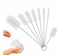 8 Pcs Small Bottle Brush and Straw Cleaner Set, 0.16"-1.38" Multi-Size Long Cleaning Brushes, for Water Bottles, Baby Nipple, Flasks, Tumblers, Narrow Tubes, Reusable Pipe Cleaner Brushes