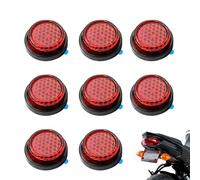 8 Pcs Small Round Red Reflectors for Gate Posts 20mm Self Adhesive