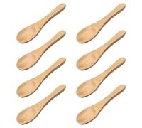 8 Pcs Small Wooden Spoons 3.7inch Mini Nature Wooden Spoon Ice Cream Spoons Handmade Mini Spoon for Sauces Honey Tea Coffee