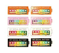 8 Pcs Social Battery Enamel Pins, My Social Battery for 7 Days Mood Conversion Brooch Pin, Creative Expression Brooch, Funny Enamel Emotional Pins for Boys Girls Friends Gift