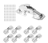 8 PCS Soft Close Cabinet Hinges, Silent Hydraulic Door Hinges for Wardrobe, Kitchen and Cupboard, Smooth Self Closing Mechanism with 48 Screws (Fits Bathroom, Bedroom, Living Room)