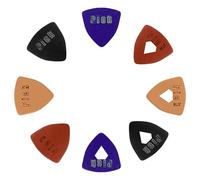 8 Pcs Soft Leather Ukulele Picks Includes 4 Hollow Diamond and 4 Triangle Shaped Soft Guitar Picks Multi-Colors Guitar Plectrums for Electric Acoustic Guitars Pick Bass Pick