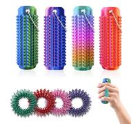 8 PCS Spiky Fidget Toy, Pain Stimming Fidgets Portable Vibrant Colors Tool Acupressure Rings Pain Stimming Toys Pain Fidget Toy Fidgets Toys For Relaxation Focus Anxiety Silent Small Stress Relief