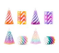 8 PCS Spiral Cone Fidget Toy, 3D Printed Fidget Toy, 3D Printed Stress Relief Toys, Desk Decor for Adults Office Travel, (Orange, Purple, Rainbow Colors)