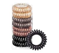 8 Pcs Spiral Hair Ties No Damage Creaseless Phone Cord Coil Scrunchies for Thick Hair Plastic Curly Ponytail Holders for Women, Girls and Teens Invisibobble Elastic Teleties women Bands