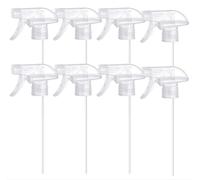 8 Pcs Spray Bottle Mist Spray Stream Trigger Replacement Parts with Pipes Fits 8 oz /16 oz 28/400 Round Neck Spray Bottle Trigger Sprayer Bottles Nozzles(Clear)