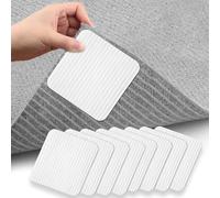 8 Pcs Square Rug Pads Grippers Non Slip Grippers for Rug 10 * 10cm Carpet Fixing Stickers Multi Purpose Liner Non Slip Mat Mesh for Rug to Keep Your Rug in Places and Makes Corners Flat