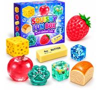 8 Pcs Squishy Fun Box Set, Squishy Box Set with Soft Fidget Toys for Adults | Box of Squishies for Stress Relief, Slow Rebound Sensory Play, Desk Decor, Office, School, Birthday Gifts