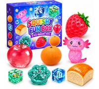 8 Pcs Squishy Fun Box Set, Squishy Box Set with Soft Fidget Toys for Adults | Box of Squishies for Stress Relief, Slow Rebound Sensory Play, Desk Decor, Office, School, Birthday Gifts