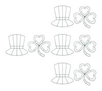 8 Pcs St Patrick's Day Clover Hat Iron Hanging Decoration Green