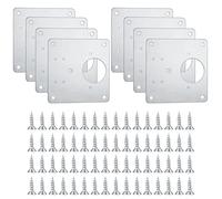 8 Pcs Stainless Steel Hinge Repair Plates with 64 Screws - Flat Fixing Joining Mending Plates for Kitchen Cupboard Cabinets Door Hinges