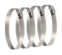 8 Pcs Stainless Steel Hose Clips, 91-114 mm Adjustable Duct Clamps, Pipe Hoop Worm Drive Clamps for Securing Hoses and Pipes Tube (Silver)