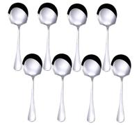 8 Pcs Stainless Steel Large Buffet Serving Spoons Stainless Steel Serving Spoon Silver Serving Spoons with Long Handle for Kitchen Restaurant Banquet （Round Head Shovel