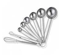 8 Pcs Stainless Steel Measuring Spoons Set, Metal Measure Spoons, Table Spoon Measuring Spoon for Coffee, Teaspoon Scoop, Includes 1/8, 1/4, 1/2, 1 TSP, 1/2 Tbsp, 1 Tbsp, Food Grade