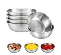 8 PCS Stainless Steel Sauce Cups 2oz Mini Dip Bowls,Small Stainless Steel Bowls for Dipping Sauce,Soy Sauce Dish,Condiment Cups,Ramekins & Seasoning Bowls,Reusable Metal Dip Bowls for Kitchen,BBQ