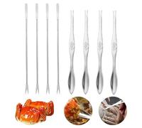 8 PCS Stainless Steel Seafood Tool Set,for Easy Meat Removal,Multi-Purpose Crab Lobster Shellfish Forks Lobster Crab Nut Fork Seafood Forks Picks for Kitchen Seafood Tools