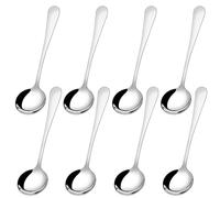 8 Pcs Stainless Steel Soup Spoons - 7-Inch Round Tablespoons With Long Handles for Table Dinner